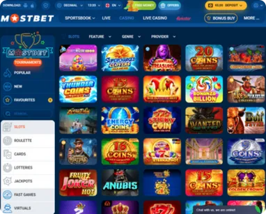 Popular Slots at Mostbet