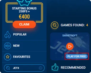 Demo JetX Game Online