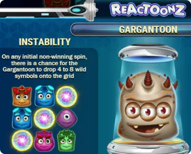 Gargantoon wild in Reactoonz