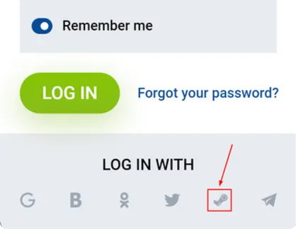 Log in via STEAM