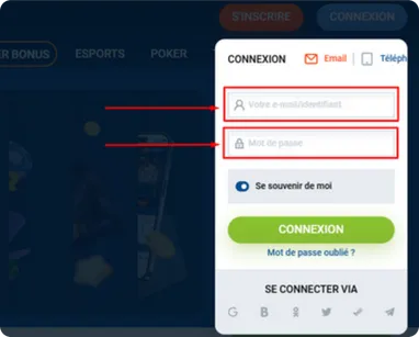 Entrez vos identifiants connexion