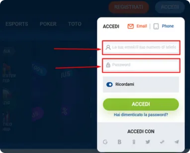 Inserisci Tue Credenziali Login