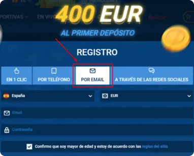 Registro por correo electrónico