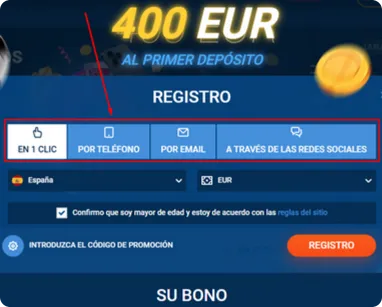 Elige tu método registro