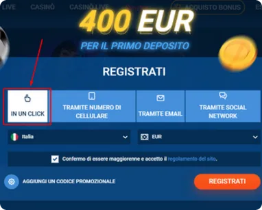 Registrazione con un Clic