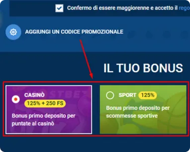 Richiedi Tuo Bonus Benvenuto