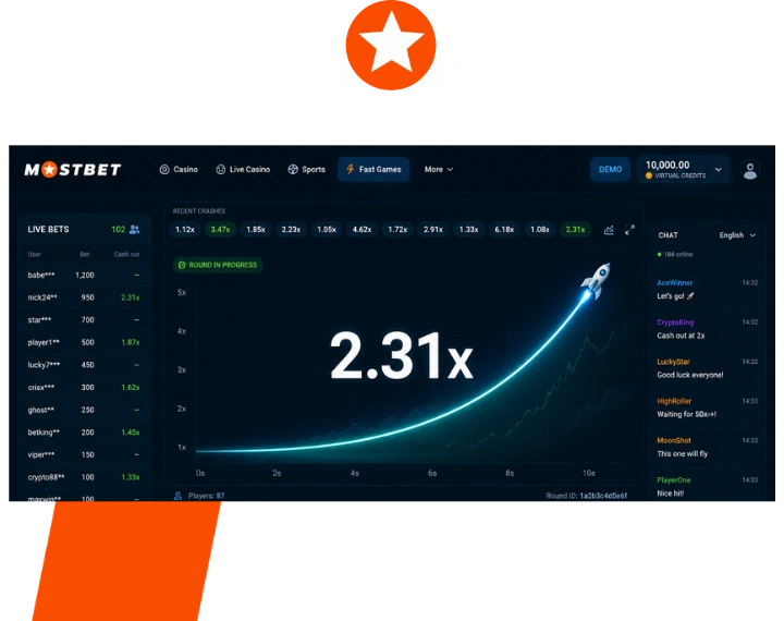 Play Crash on Mostbet