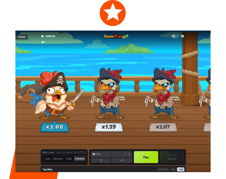 Chicken Pirate Random Outcomes