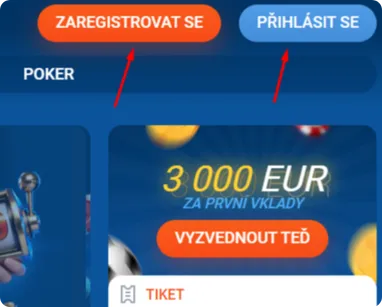 Úterý šampionů Registrace přihlášení